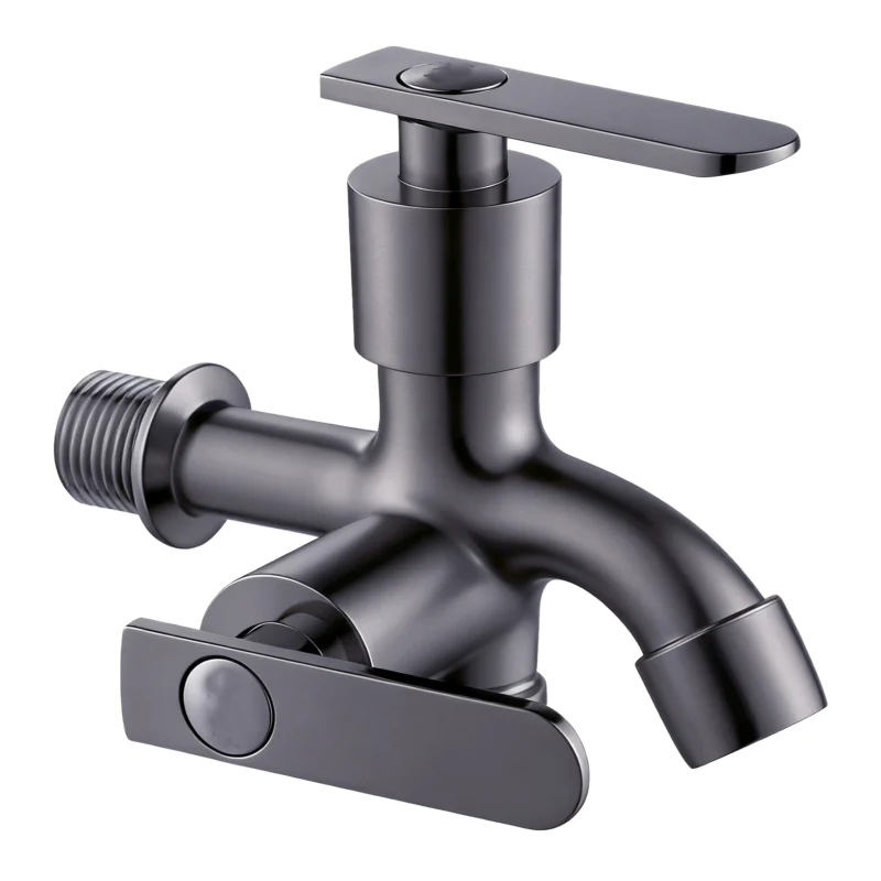 High Quality Double-Handle Wall-Mounted Multifunctional Zinc Material Tap for Basin Washing Machine for Graden & Homes