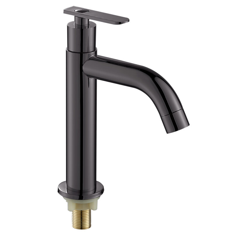 Factory Wholesale Stainless Steel Single Hole Modern Brushed Chrome Basin Faucet Cold Water with Brass Valve Core for Bathroom Sink