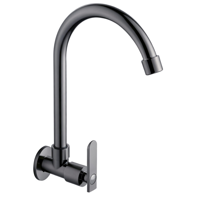 Highly Cost Effective Single Handle Single Hole Modern Wall-Mounted Cold Water Kitchen Faucet Gun Grey Rainfall for Homes